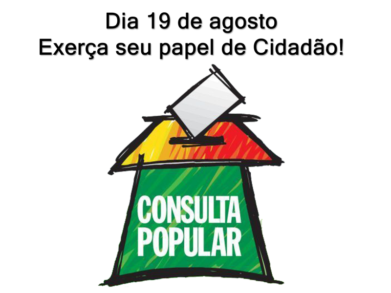 CONSULTA POPULAR OCORRE AMANHÃ